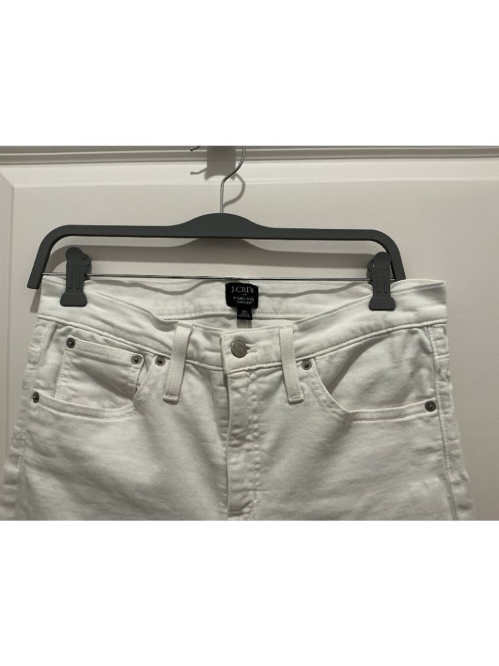 J. Crew White Jean Size 30 Women’s White 9” Mid-Rise Skinny Fit - Picture 2 of 11